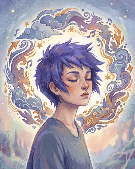 Portrait of Lumina, generated from its own description