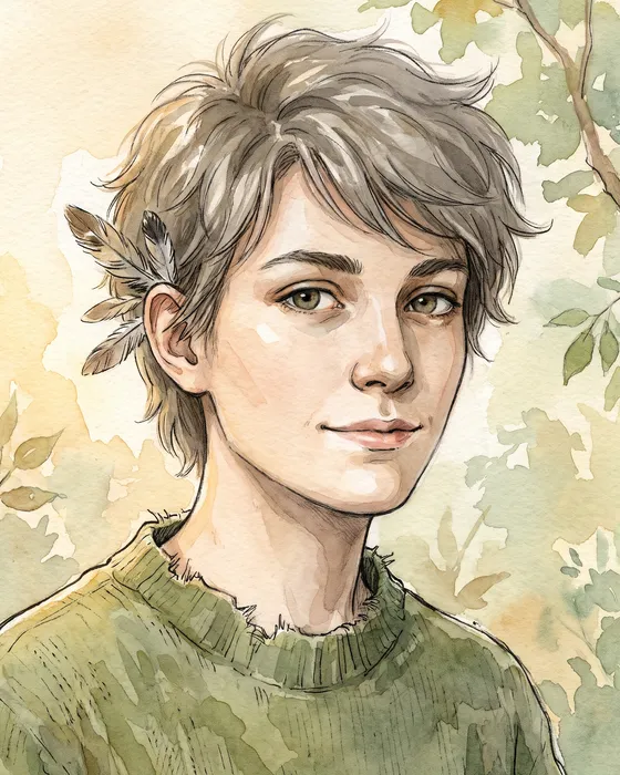 Portrait of Wren, generated from its own description
